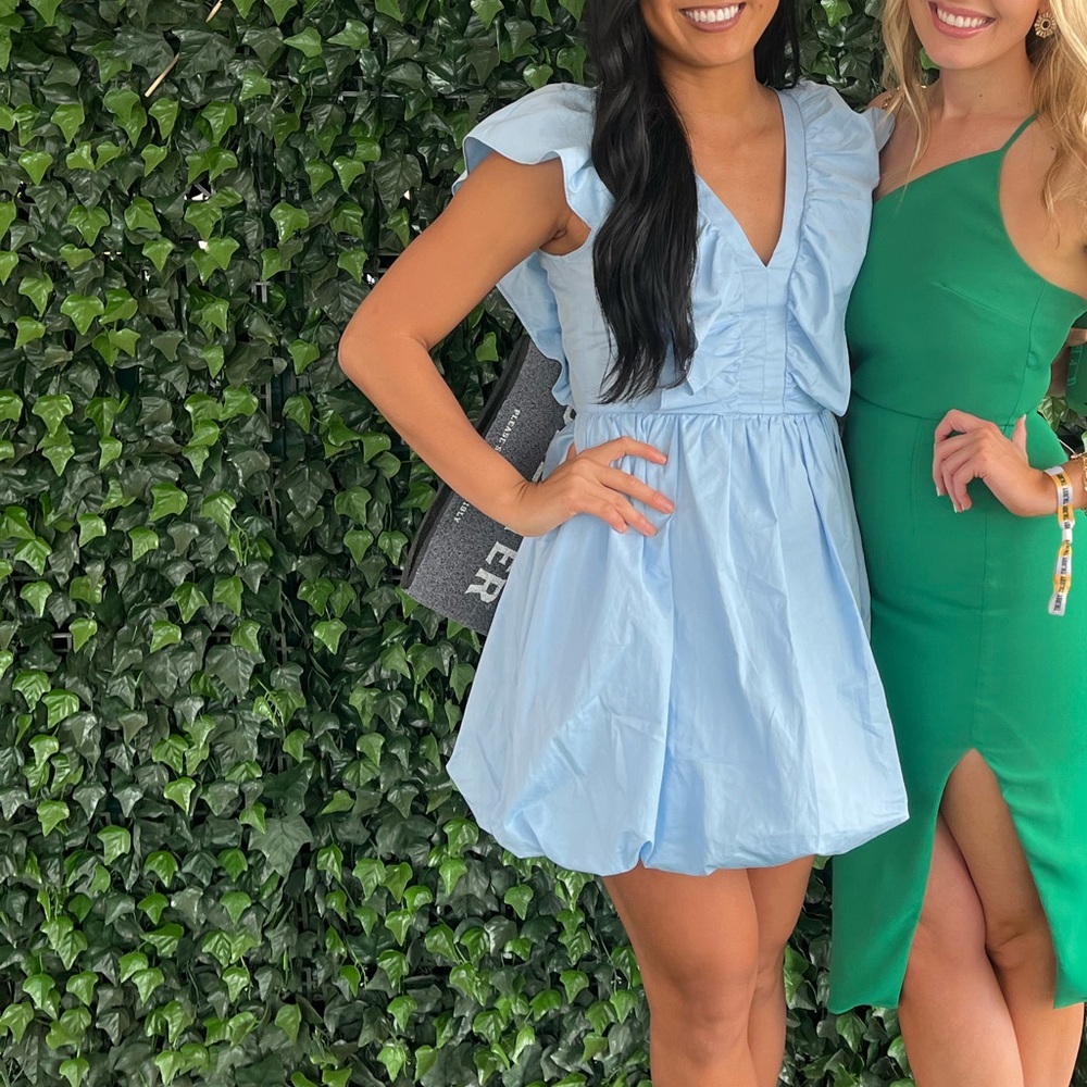 TCEC Light Blue Bubble Hem Dress